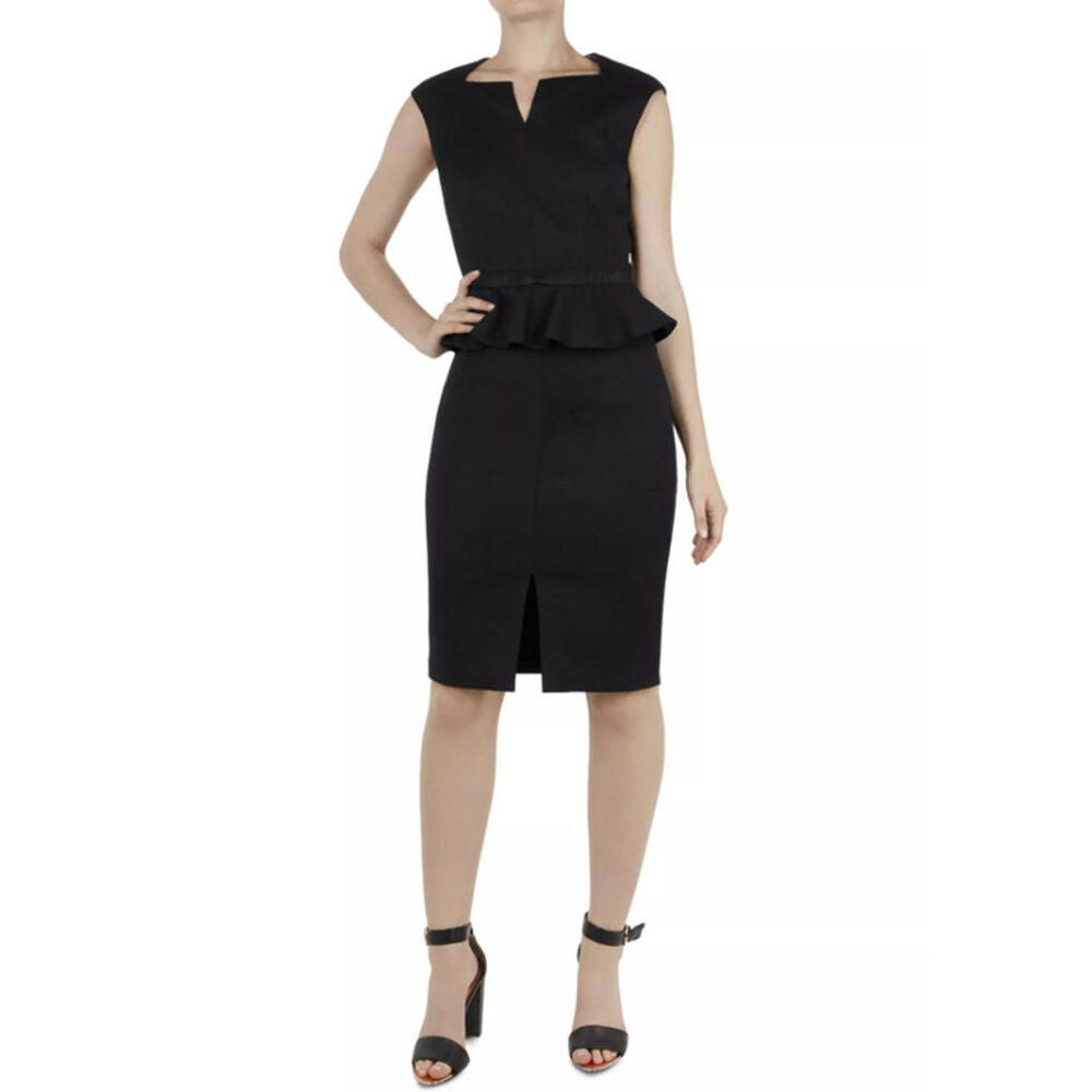 Ted Baker Nadaed Peplum Sheath Black Women's Dress Size Ted 2 US 6